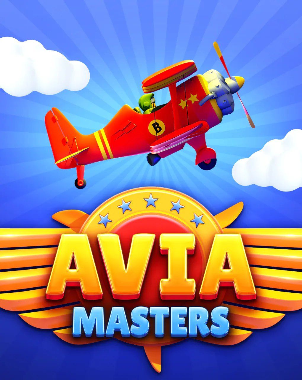 Aviamasters game artwork: a red biplane above the Avia Masters badge